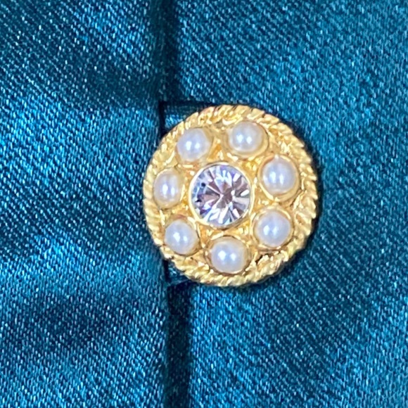 SALE | ANNA CAROLE Vtg Matching Maxi Skirt with Embellished Collarless Blazer - Picture 15 of 15